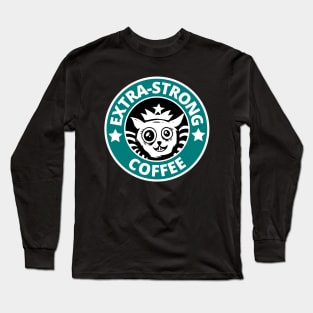 Extra Strong Coffee Caffeinated Cat Long Sleeve T-Shirt